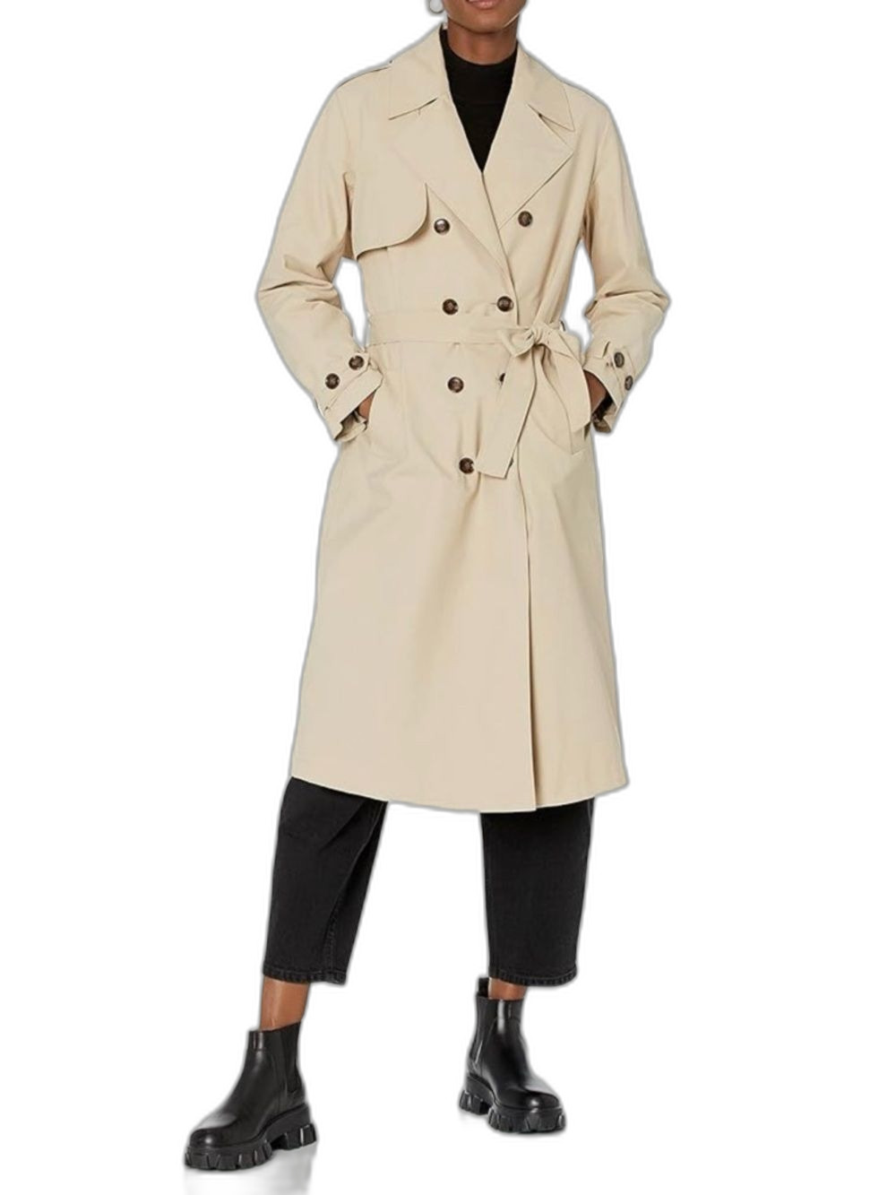 NWT Classic Beige Trench Coat with Tie Belt